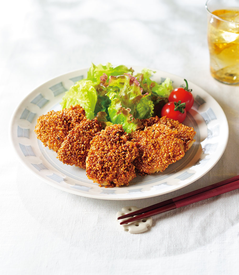ごま香る！ ささ身のごま衣焼き