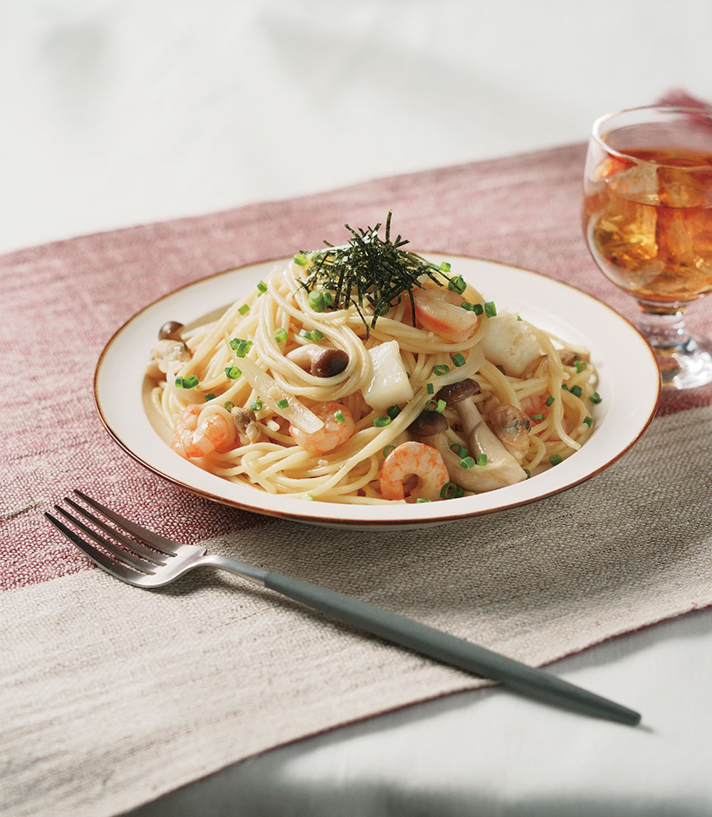 魚介の旨みたっぷり！ シーフード和風パスタ