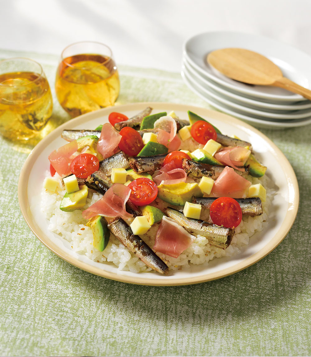 オイルサーディンの洋風ちらし寿司