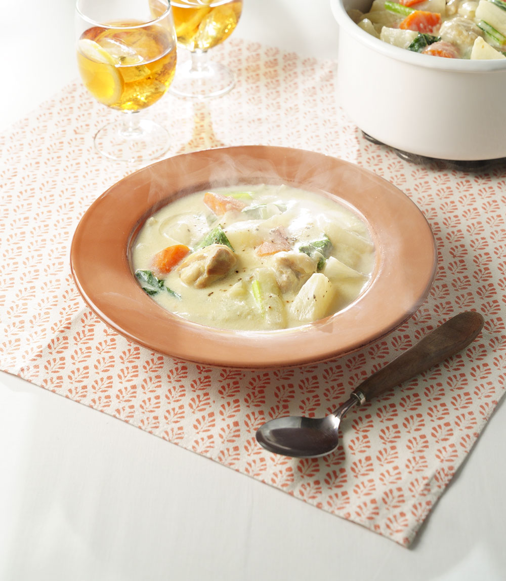 大根と鶏肉の豆乳シチュー