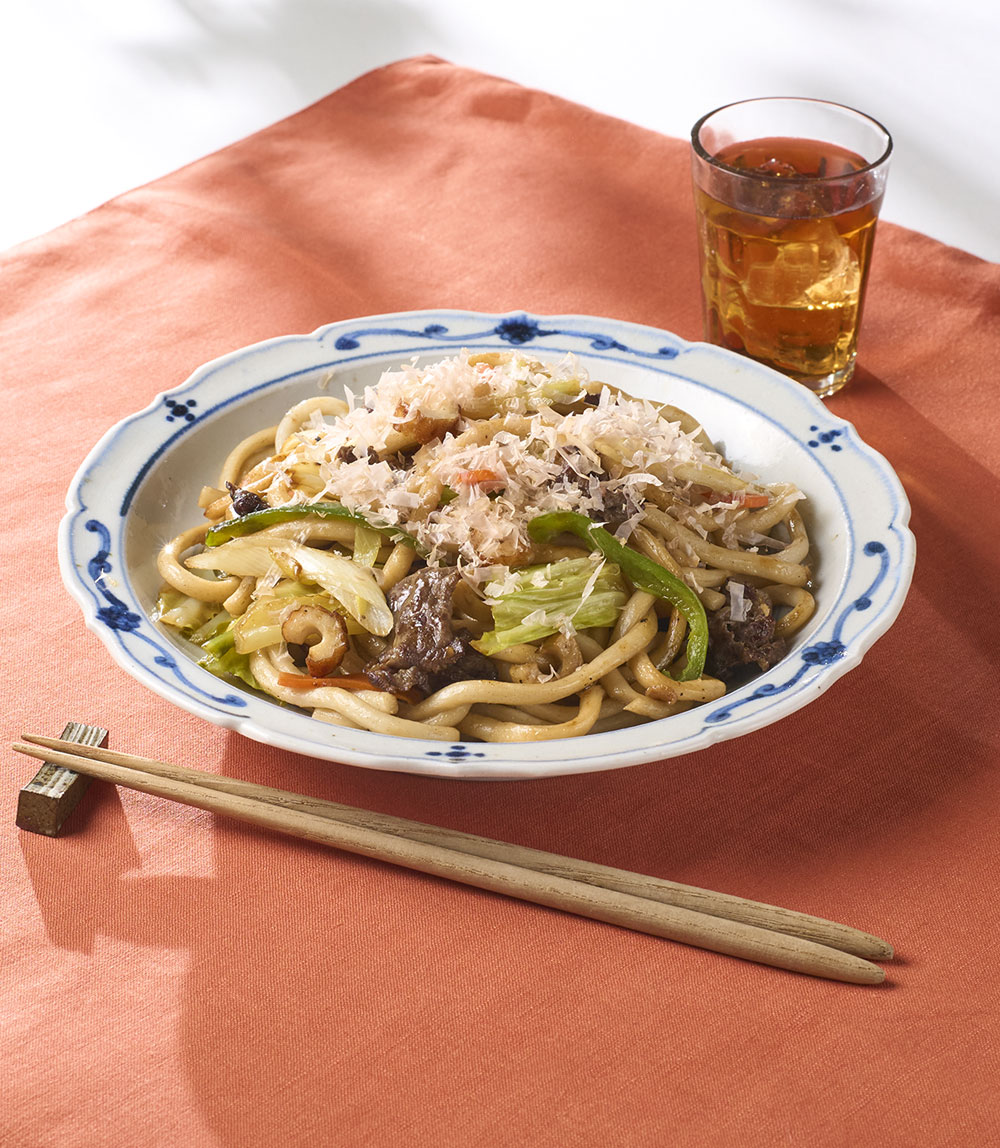 ピリ辛しょうゆ焼うどん