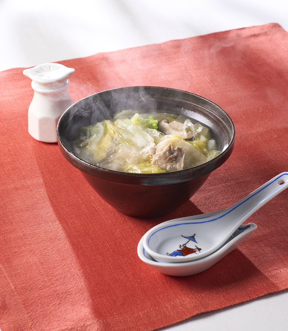 白菜と糸寒天のとろとろスープ