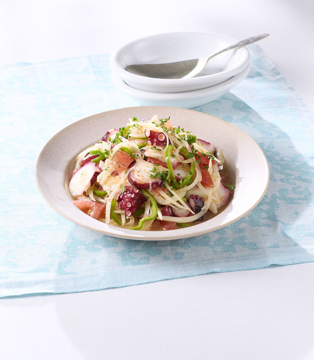 たことトマトのセビーチェ風