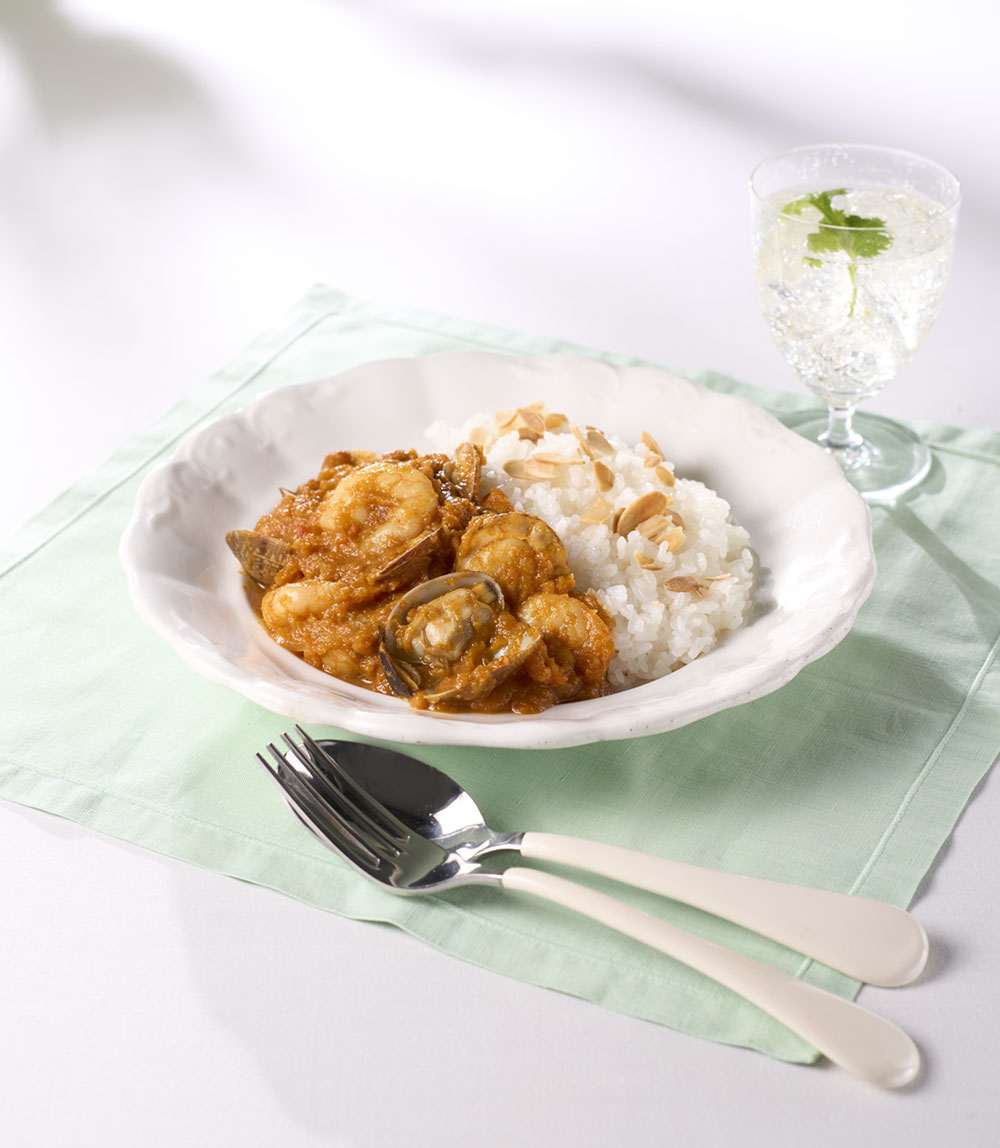 ベビーほたてとあさりのシーフードカレー