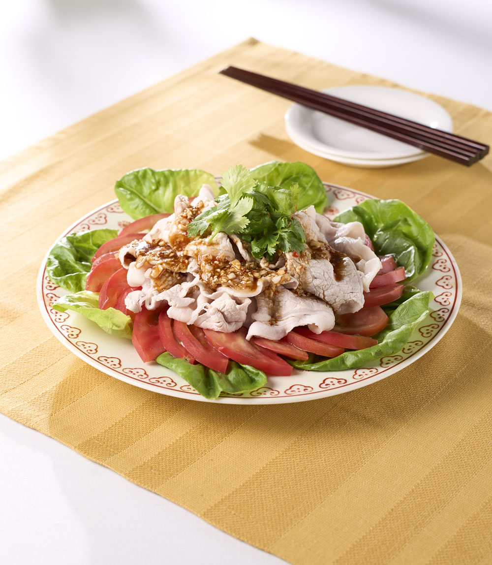 豚冷しゃぶのピリ辛オイスターソース