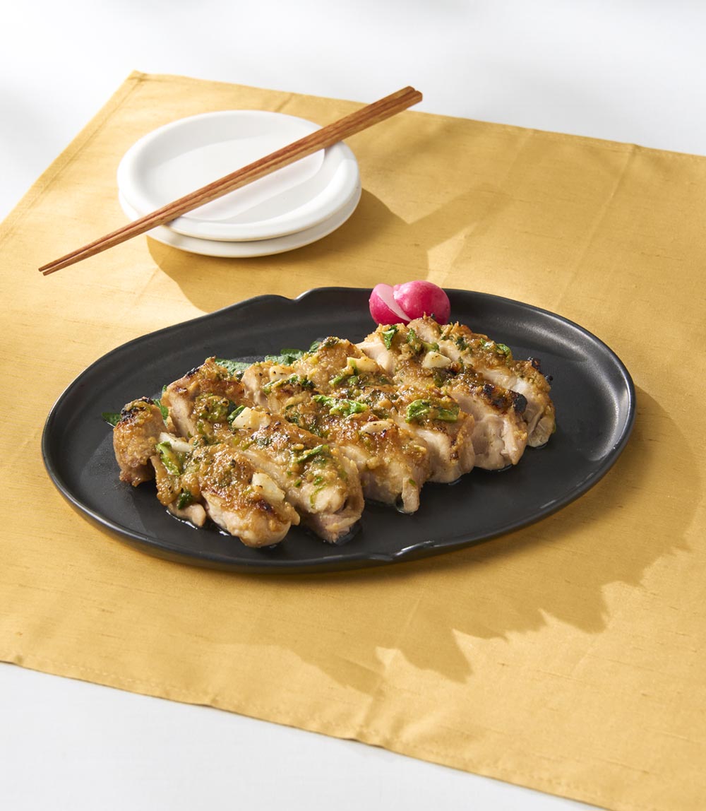 鶏もも肉の七草味噌焼き