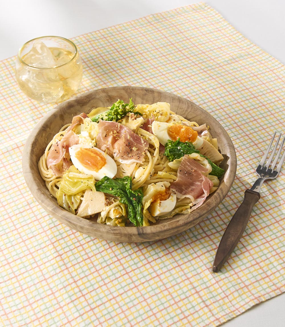 春野菜のサラダパスタ