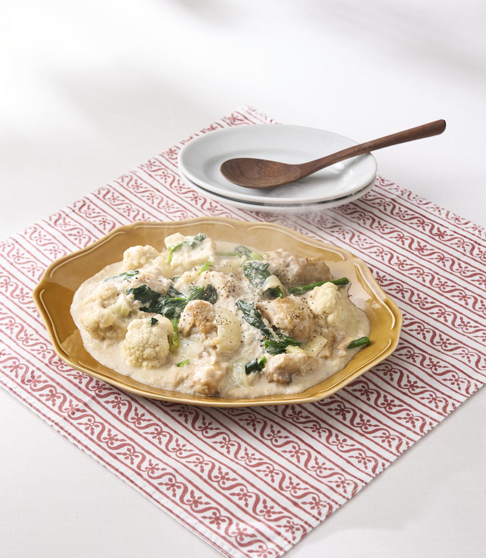 鶏肉と冬野菜のれんこんクリーム煮