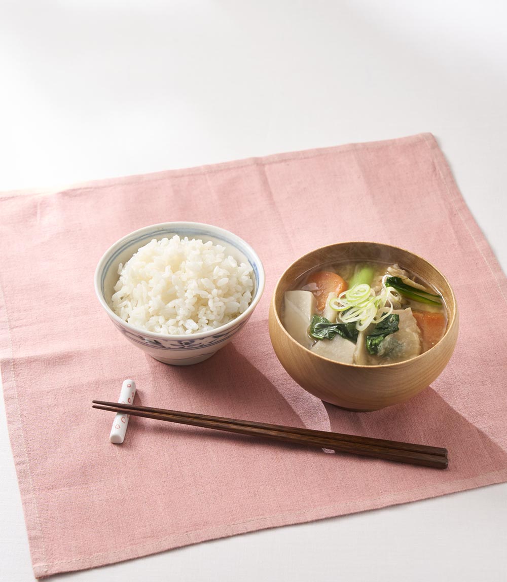 小松菜と里芋の豚汁