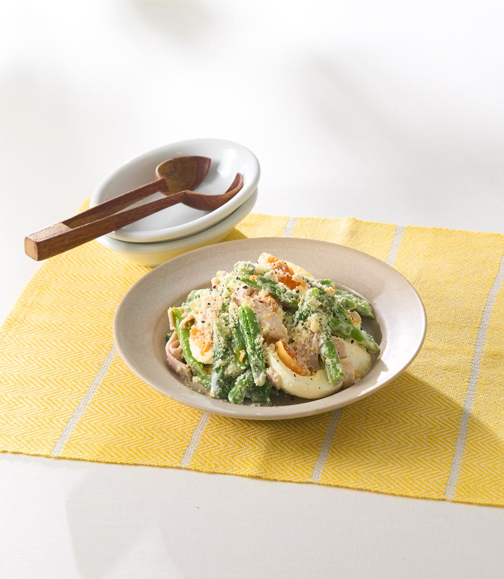 アスパラといんげんのマヨサラダ