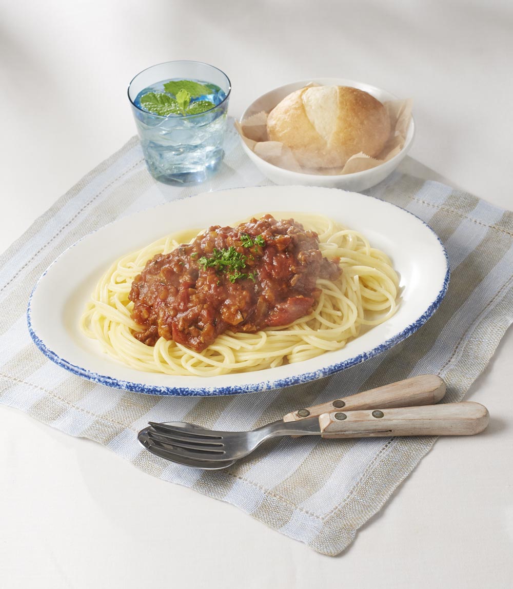 カレー風味ミートソースパスタ