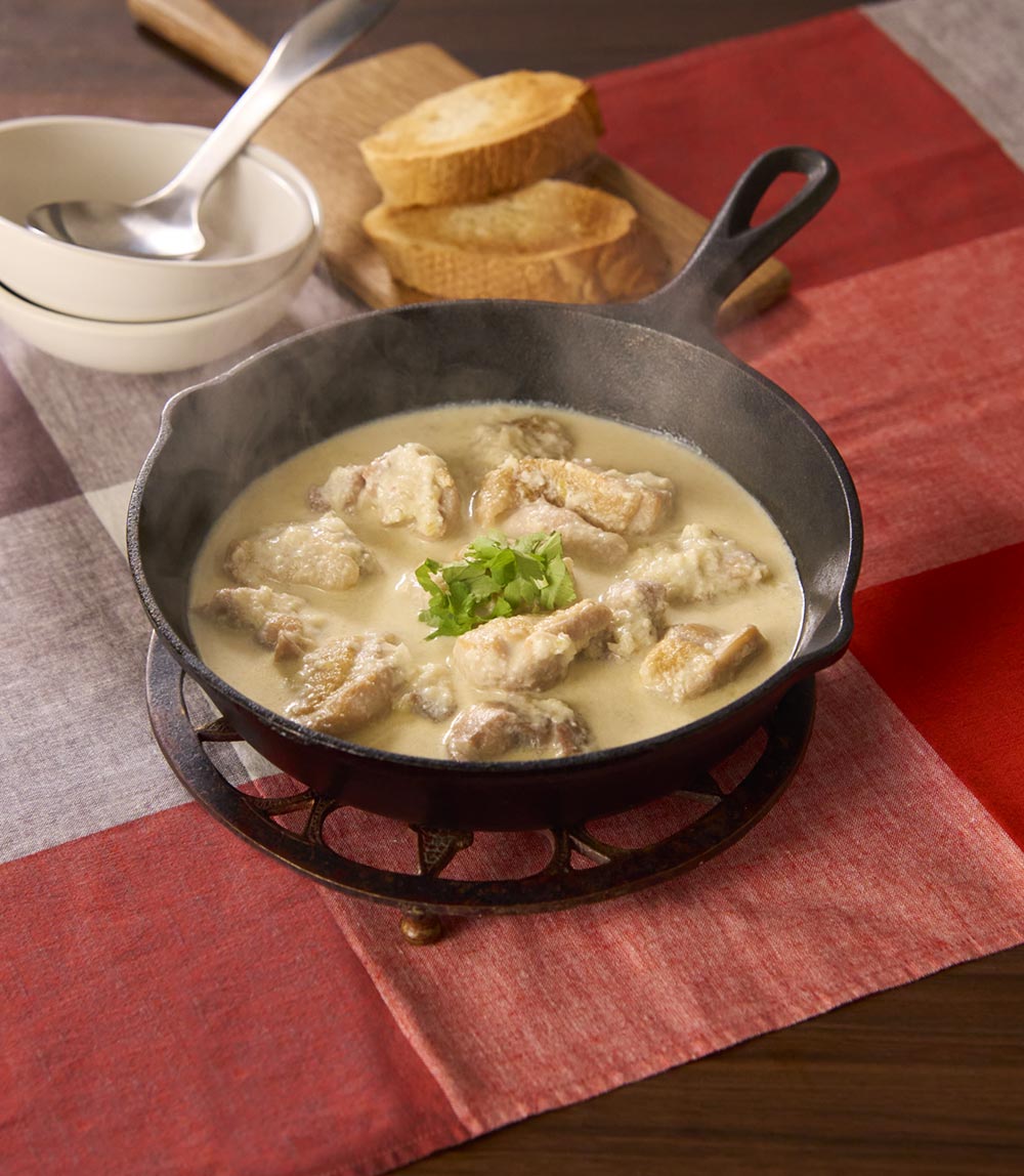 にんにく好きに作ってほしいワンパン ジョージア料理！シュクメルリ風シチュー